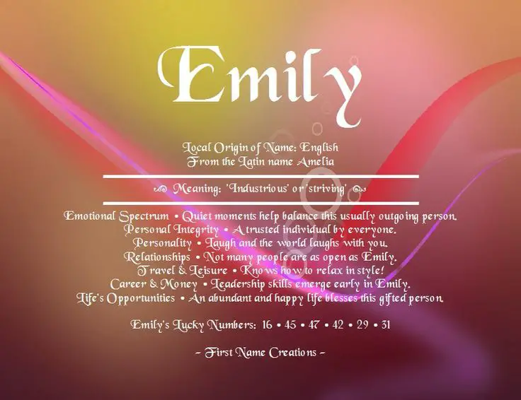 Emily Meaning of Name