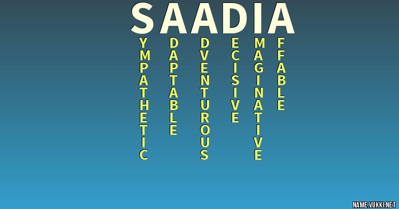 Saadia Name Meaning