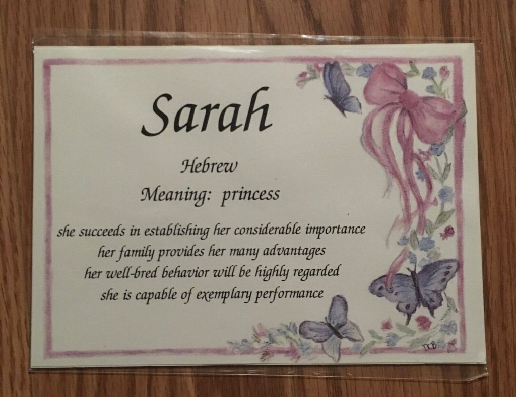 The Meaning of Name Sarah