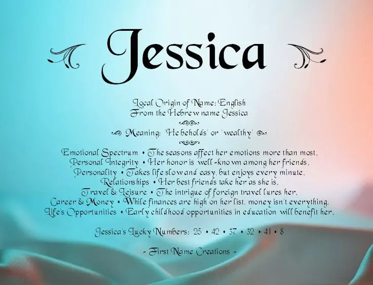 What Does the Name Jessica Mean in the Bible