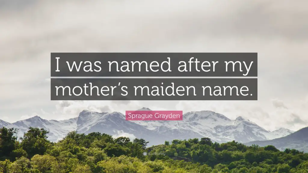 What is My Mother'S Maiden Name