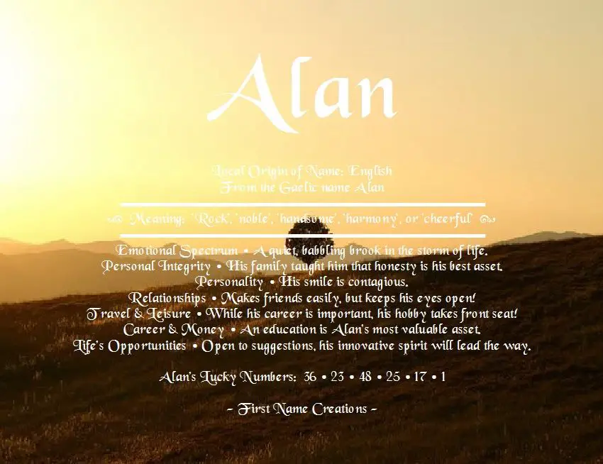 What is the Meaning of Alan