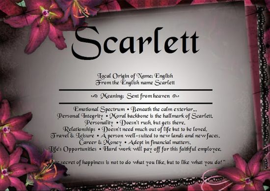 What is the Meaning of the Name Scarlett