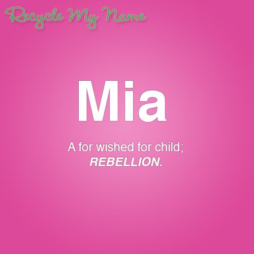 Meaning for Mia Name