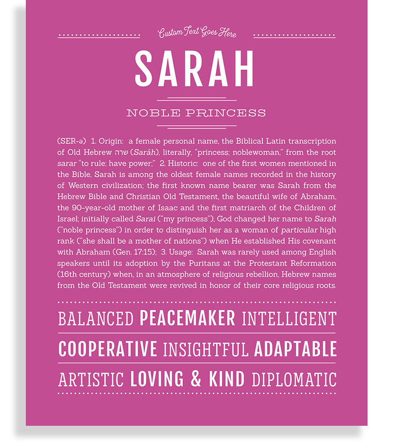 Meaning Name Sarah