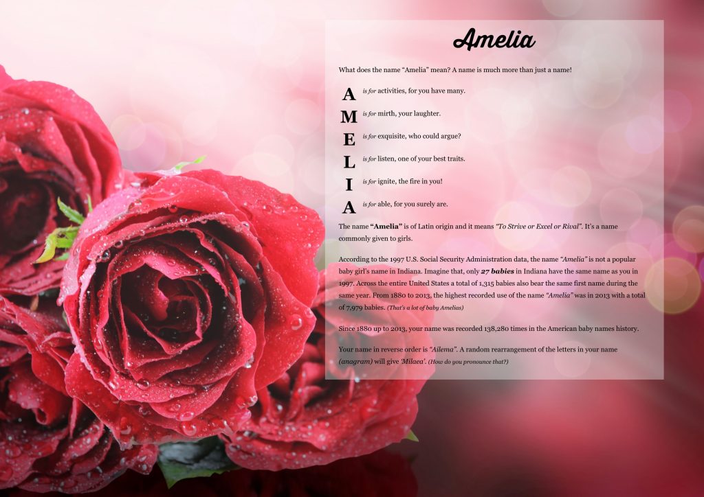 Meaning of Name Amelia